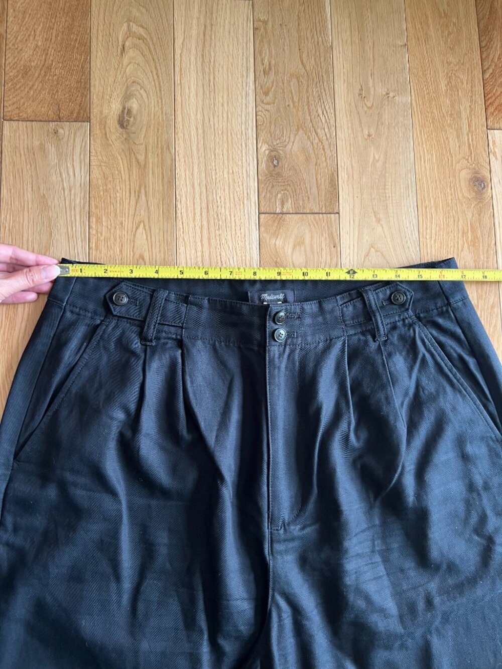 Madewell The Harlow Wide Leg Trouser Pants Drapey Twill High Rise Black Size 12 - Picture 6 of 13